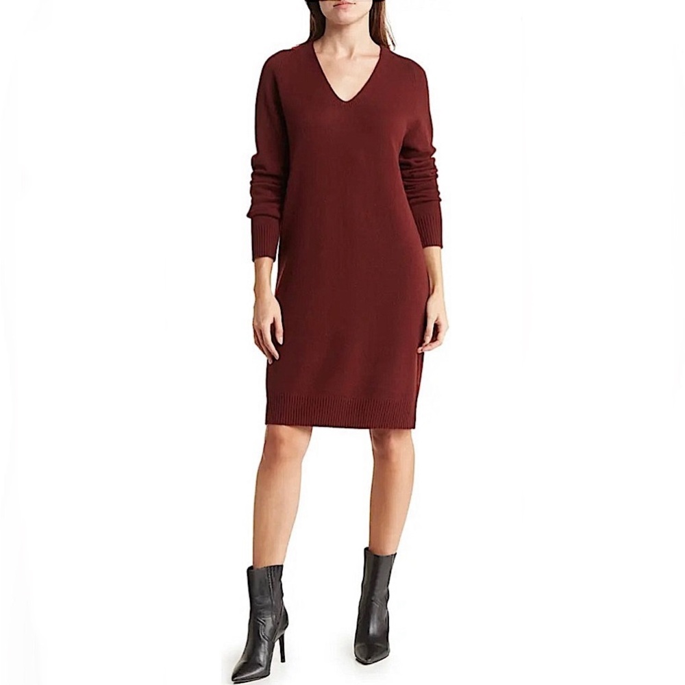 Old Navy Merlot V-Neck Sweater Dress, Women’s Size Small.